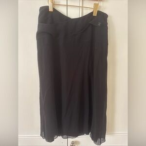 CHANEL Black 100% Silk Chiffon Knee-Length Skirt 💗💗
